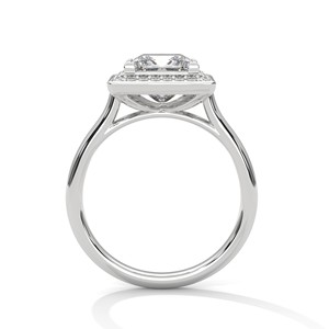 2.0ct Princess Cut CZ Halo <b>Solitaire</b> <b>Ring</b> 925 Sterling <b>Silver</b> Engagement Band - Product Image 4