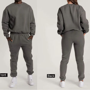 ชุดวอร์มคอกลมสำหรับผู้ชายผู้หญิงชุดวิ่งออกกำลังกายผ้าฝ้ายปรับแต่งโลโก้ได้ตามต้องการ - Product Image 4