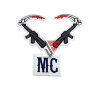 Patchs de motard personnalisés brodés en forme de cœur SONS of NARCHY SAMRCO CALIFORNIA MC, lot de 10 pièces, pour veste et casquette