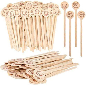 Agitateurs à café avec logo personnalisé-Forme de palette ronde plate pour événements et magasins - Product Image 2