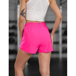 Pantalones cortos deportivos de verano de tela de franela de alta calidad para mujer, transpirables, de secado rápido, elásticos, de cintura alta, informales para mujer - Product Image 3