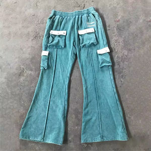 2025 survêtements unisexes personnalisés survêtements d'hiver pour hommes avec sweats à capuche et pantalons évasés ensembles de vêtements unis du fabricant - Product Image 5