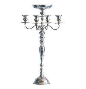 Support à bougies multi-bras en cristal argenté de luxe avec style de coupe décorative pour la décoration intérieure haut de gamme - Product Image 2