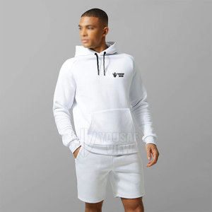 ชุดสั้นมีฮู้ดพิมพ์ลายลำลองของผู้ชายเสื้อระบายอากาศสีพื้นไซส์ใหญ่พิเศษน้ำหนักเบาสำหรับฤดูร้อน - Product Image 2