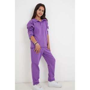 ชุดวอร์มสองชั้นมีปกเสื้อสำหรับเด็กผู้หญิง - Product Image 2