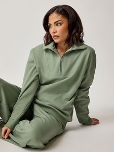 Sudadera de Forro Polar para Mujer, Diseño Moderno, Estilo Urbano, Ecológica, Transpirable, de Secado Rápido, Color Sólido, Logotipo Personalizado, Mangas Largas - Product Image 4