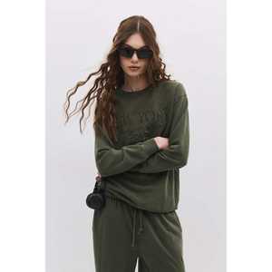 Faded Effect <b>Slogan</b> <b>Sweatshirt</b> - Product Image 1