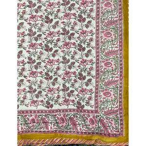 Colcha Doble de Algodón Estampada a Mano, Colcha Tradicional Kantha con Diseño Floral de Patchwork, Hecha a Mano para Verano e Invierno, para el Hogar - Product Image 3