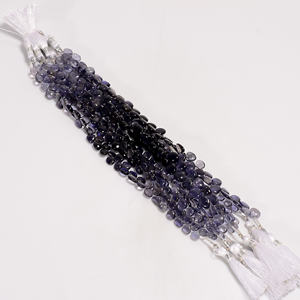 Perles d'iolite naturelle Perles lisses en forme de coeur Pierre précieuse d'iolite pour la fabrication de bijoux, perles de plan d'iolite - Product Image 1