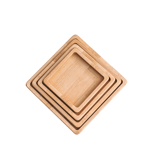 Producto superior, buena elección, bandeja cuadrada decorativa, bandejas de madera natural para servir comida, restaurante, hecho a mano de la fábrica de Vietnam - Product Image 1
