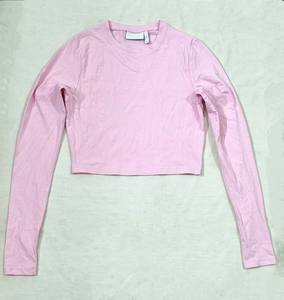 Nueva moda mujer sólido verano Crop Top camiseta Slim Fit mujer Casual transpirable camisa de manga larga - Product Image 5