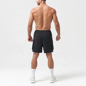 2023 gros Anti-rides entraînement Fitness Shorts pour hommes chaîne lumière 100% coton sport Shorts point joueur bouton uni - Product Image 3