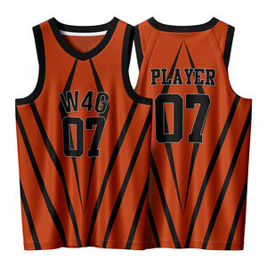 Conjunto de Uniforme de Baloncesto Personalizado para Hombre, 100% Poliéster, Sin Mangas, Cuello en V, Transpirable, de Secado Rápido, Absorbe la Humedad, Impresión por Transferencia de Calor - Product Image 3