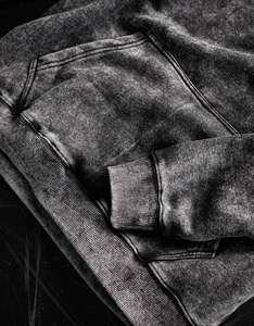 Lavage à l'acide meilleures ventes sweats à capuche pour hommes 450 GSM coton polaire mélangé couleur unie grande taille vente d'hiver sweats à capuche à vendre bas prix - Product Image 3