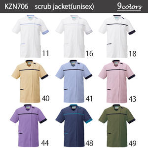 BALLONES de haute qualité japonais KZN706 ensemble de veste médicale unisexe uniformes hospitaliers confortables pour les patients infirmiers 100% Polyester - Product Image 5