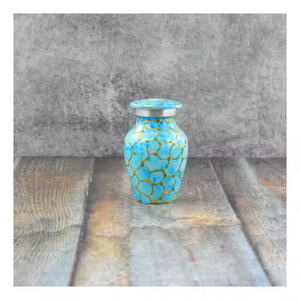 Urne de crémation en métal enduit d'émail fabriquée à la main la plus populaire, souvenir unique imprimé en mosaïque pour cendres, fournitures funéraires - Product Image 4