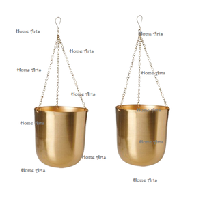 Jardinière suspendue en métal de couleur or de concepteur de jardinière de forme ronde de qualité supérieure pour la maison et le jardin - Product Image 2