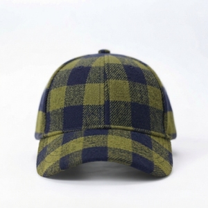 Casquette de baseball unisexe en flanelle à carreaux, 6 panneaux, style décontracté, vert bleu marine, printemps automne, logo personnalisé, casquette de golf d'extérieur, vente en gros - Product Image 1