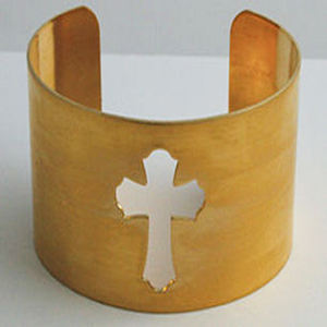 1940 California verde Floral Año Nuevo marrón envejecido griego mate pulsera ligera Floral indio ancho latón liso brazalete joyería - Product Image 6