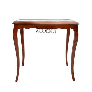 Elegante Juego de Mesas Auxiliares Encajables Clásicas con Estructura de Madera Maciza y Cubiertas de Mármol Blanco de Primera Calidad para Decoración de Sala de Estar de Lujo - Product Image 5