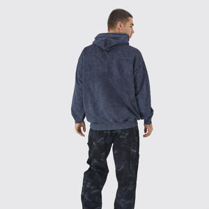 Pull-over à capuche délavé à l'acide en polaire française personnalisée de haute qualité Streetwear surdimensionné vintage Sweat-shirt d'hiver de conception OEM pour hommes - Product Image 6