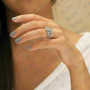 Anillo de moissanita de Plata de Ley 925 1,40 CTW, conjunto nupcial de corte redondo, joyería de diamantes, regalo de aniversario para mujer - Product Image 3