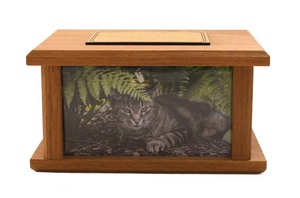 Urne en bois de style américain faite à la main pour cendres d'animaux domestiques Urnes funéraires modernes pour chat et chien - Product Image 1