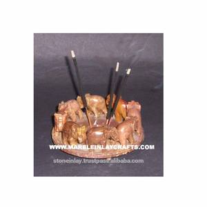 Elephant Statue Natural Soapstone <b>Incense</b> <b>Stick</b> <b>Holder</b> - Product Image 1