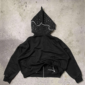 2024 nouveau sweat à capuche patch personnalisé en détresse broderie vintage applique 500gsm sweat à capuche coupé et coudre recadrée pierre lavage à l'acide sweat à capuche - Product Image 2