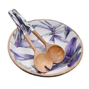 Wholesale Direct Eco Friendly Decorative Wooden Salad Serving Bowl New Design Hand Finished Customized Classic Kitchen <b>Utensils</b> - Product Image 1