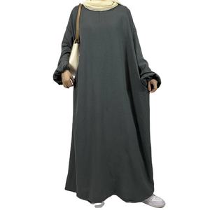 Vestido modesto de estilo árabe islámico bonito para mujer Abaya Khimar manga de murciélago Burqa caftán bata patrón sólido ropa de oración Turquía - Product Image 1