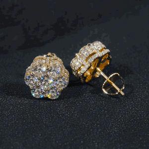 14K Solid Gold 3.00 TCW Round Cut Hidden Halo <b>Moissanite</b> <b>Earrings</b> for Women/ Anniversary Gift Jewelry for Her Diamond Studs - Product Image 2