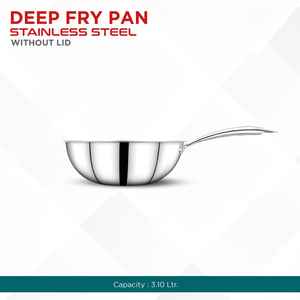 Stainless Steel Riveted Handle Fry <b>Pans</b> without <b>Lid</b> Durable Design Food Grade Cookware Easy Clean Exotic Silver Shining - Product Image 2