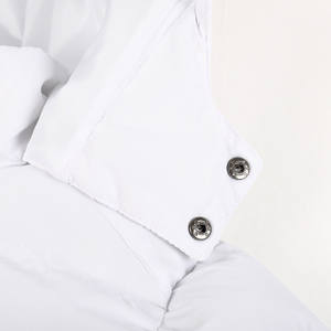 Veste matelassée en toile à col montant et à capuche pour homme, fermeture éclair, épaisse, tendance, manches longues, décontractée, travail, sport, blanche - Product Image 4