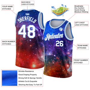 Camisetas de baloncesto de talla grande lavadas transpirables impresas por sublimación conjuntos personalizados ropa de equipo de buena calidad - Product Image 6