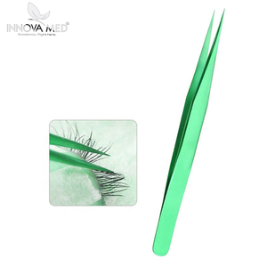 Pinzas de Acero Inoxidable Verdes para Extensión de Pestañas, Herramientas Personalizadas para Artistas Profesionales de Pestañas, por INNOVAMED INSTRUMENT - Product Image 4