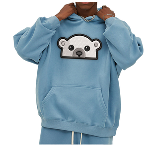 Logo à motif d'impression personnalisé en usine tissu de couleur personnalisée sweats à capuche brodés à manches longues d'hiver et d'automne personnalisés - Product Image 5