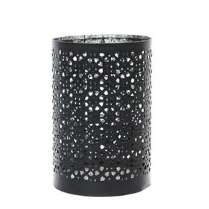 Bougeoirs Votive moderne en métal noir pour décoration 4 "X4" X6 "Inch Silver Metal Black Votive Tea Light - Product Image 1