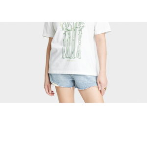 T-shirt da donna bianca a maniche corte, taglia M, 100% cotone, stile Y2K, con grafica 'Happy Earth Day Tall Trees', in jersey traspirante, vestibilità aderente, taglie XS-XL - Product Image 3
