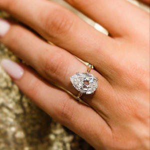 11x7mm Pear Cut Moissanite Engagement <b>Ring</b> | <b>Solitaire</b> with Gold or <b>Silver</b> Band | Bridal Wedding Fine Jewelry OEM Wholesale - Product Image 1