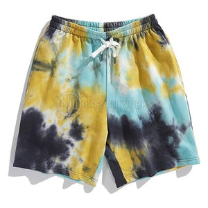 Shorts décontractés pour hommes à taille mi-haute en coton 100% respirant et à séchage rapide, tie-dye, qualité supérieure, vente en gros - Product Image 1