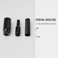 Juego de Llaves de Impacto Profesionales de 8mm*78mm (1/2 Pulgada) con Vaso de Impacto de 1/2 Pulgada para Uso en Talleres