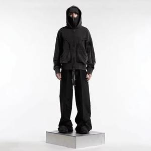 Balaclava à capuche en coton 100% de haute qualité, 450 g/m², poids lourd, pour l'hiver, streetwear, logo personnalisé, fermeture éclair intégrale, livraison DDP - Product Image 5