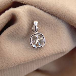 Collar con colgante de plata de ley 925 con corte de Cojín cuadrado de 1 quilate, Halo deslumbrante para mujer, joyería fina de moissanita nupcial para boda - Product Image 5