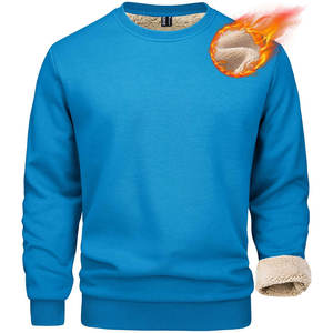 Unisex Premium 300 GSM manga larga cuello redondo sudadera Sherpa forro bordado logotipo personalizado ropa de invierno-100% algodón a medida - Product Image 4