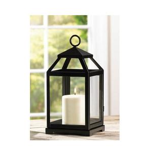 Lanterne décorative en métal de nouvelle conception dans la bordure antique noire finie avec le verre et la poignée pour la décoration d'intérieur et extérieure - Product Image 1