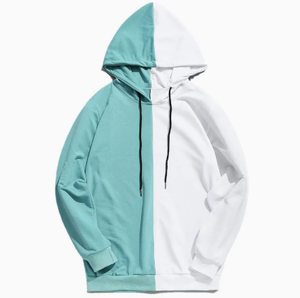 เสื้อฮู้ดผ้าคอตตอนแบบสวมหัวมีฮู้ดสองสีโอเวอร์ไซส์ออกแบบได้ตามต้องการ - Product Image 4
