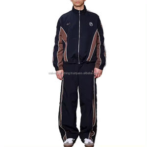 Streetwear personnalisé de haute qualité pour hommes ensemble de survêtement à fermeture éclair imprimé veste en polyester survêtement coupe-vent logo jogging de sport - Product Image 1