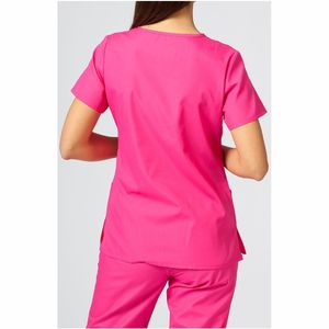 scrubs uniforms sets Stand collar short sleeve Scrubs Uniforms Woven <b>Fabric</b> for Dentist Nurse Hospital Work - Product Image 3