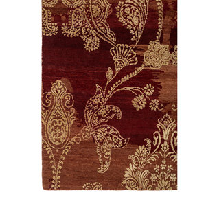 Alfombras de Lana Hechas a Mano en Color Rojo Aurora, Estilo Kilim, 9x12, con Medallón Abstracto Rectangular, Patrones para Pasillo, para Uso en el Hogar, para Entrada - Product Image 4